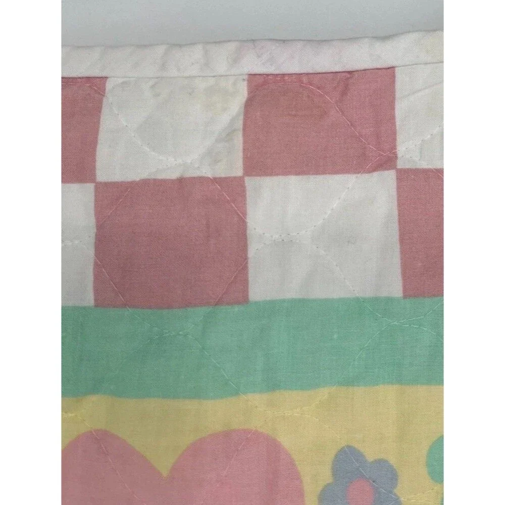 Carol Eldridge Vintage Collection Crib Quilt Baby Blanket Bunny Sheep Pastel